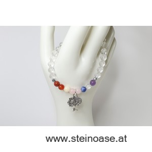 Armband Chakra & Bergkristall & Baum